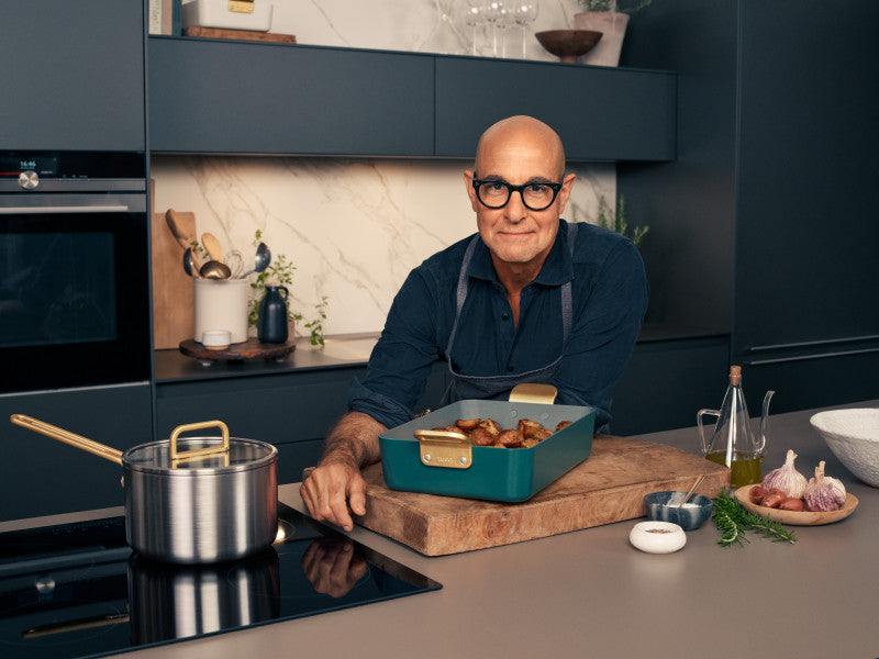 Stanley Tucci Ceramic Non-Stick Roasting Pan | Venetian Teal