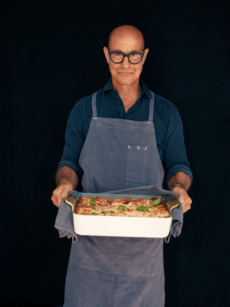 Stanley Tucci Ceramic Non-Stick Roasting Pan | Carrara White