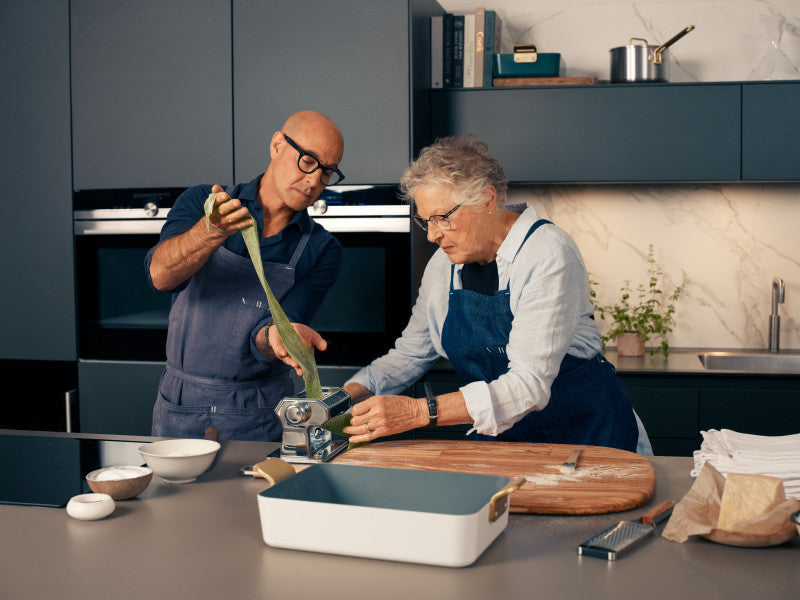 Stanley Tucci Ceramic Non-Stick Roasting Pan | Carrara White