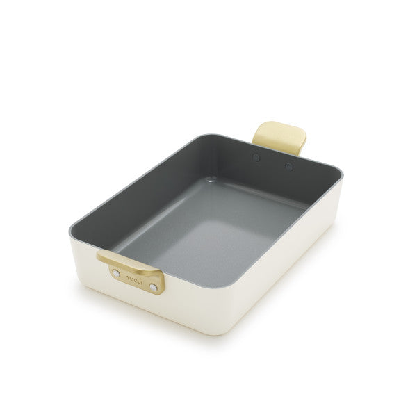 Stanley Tucci Ceramic Non-Stick Roasting Pan | Carrara White