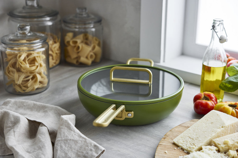 Stanley Tucci Ceramic Non-Stick 29cm Junior Stanley Pan | Tuscan Olive