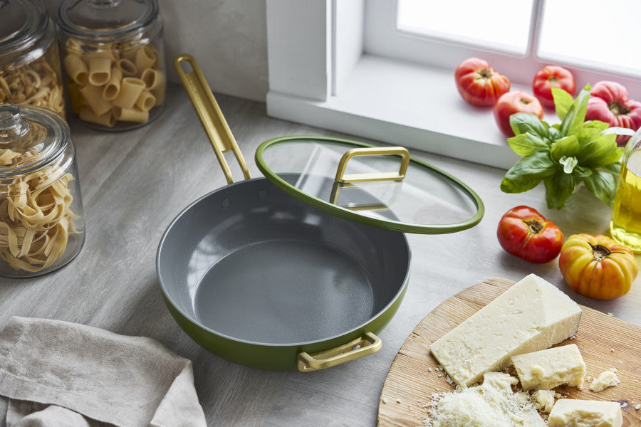 Stanley Tucci Ceramic Non-Stick 29cm Junior Stanley Pan | Tuscan Olive