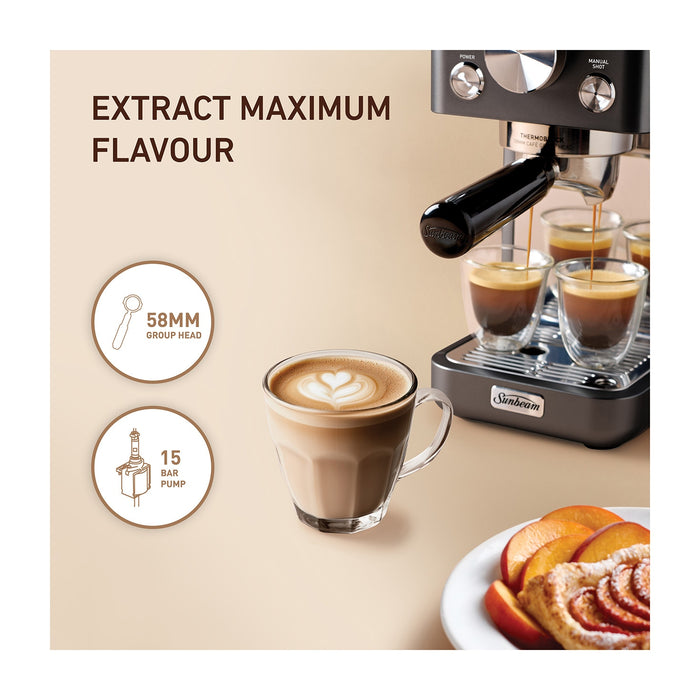 Sunbeam Origins Slimline Espresso Coffee Machine - Black