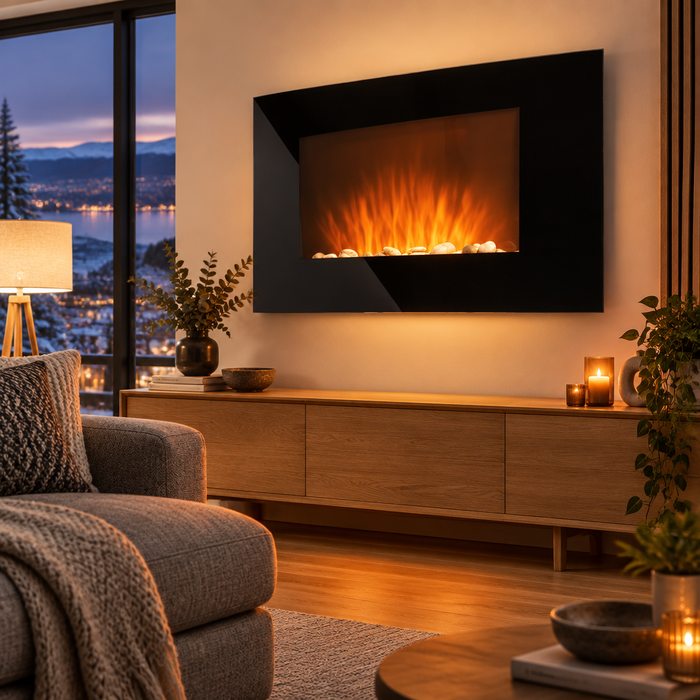 Goldair Heater Wall Mounted Flame Effect Heater Fireplace