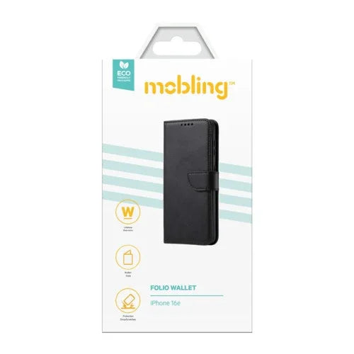Mobling iPhone 16e Folio Wallet Case Black - LX2001 - Homewares, Outdoor, Phone Accessories, Cases, Speakers, Headphones + More -