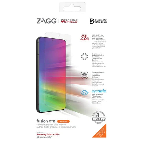 ZAGG Samsung Galaxy S22+ S22 Plus InvisiShield Fusion XTR Clear Screen Protector - LX2001 - Homewares, Outdoor, Phone Accessories, Cases, Speakers, Headphones + More -