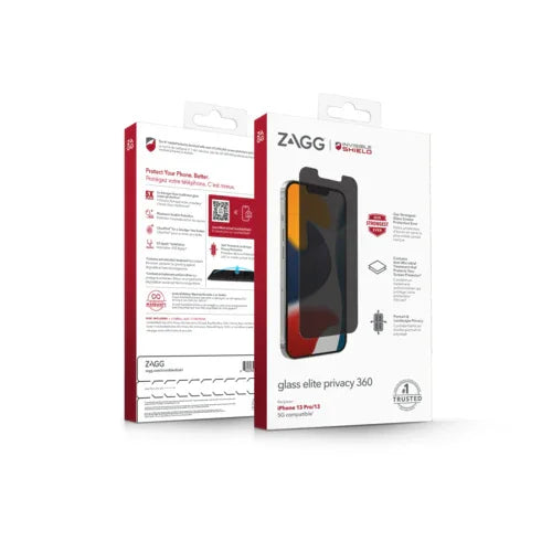 Zagg InvisibleShield Glass Elite Privacy Screen Protector iPhone 13 Pro / 13 - LX2001 - Homewares, Outdoor, Phone Accessories, Cases, Speakers, Headphones + More -