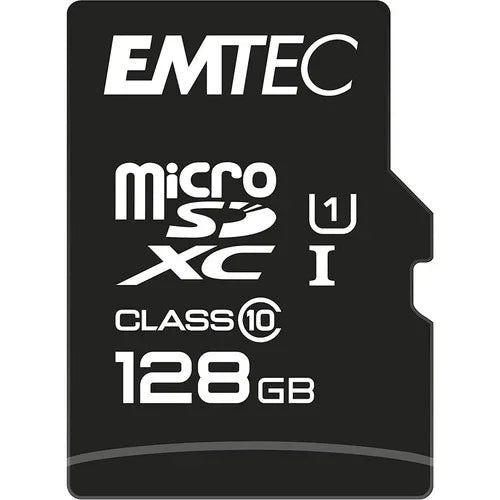 Emtec MicroSD Memory Card128GB Class 10 With SD Adapter Gold - LX2001 - Homewares, Outdoor, Phone Accessories, Cases, Speakers, Headphones + More -