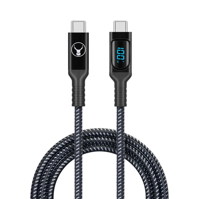 Bonelk USB-C to USB-C Long Life Digital Rugged Cable 100W 1.5m (Black) LED - LX2001 - Homewares, Outdoor, Phone Accessories, Cases, Speakers, Headphones + More -