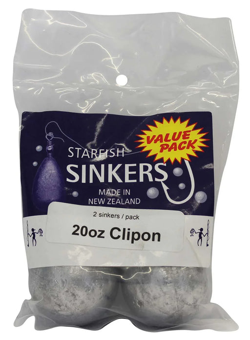 Starfish Clipon Sinker Value Pack 20oz (2 per pack) - LX2001 - Homewares, Outdoor, Phone Accessories, Cases, Speakers, Headphones + More -