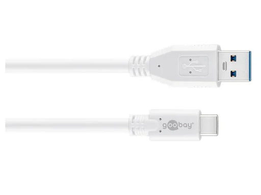 Goobay USB-C to USB A 3.0 cable white Â 1.0m - LX2001 - Homewares, Outdoor, Phone Accessories, Cases, Speakers, Headphones + More -