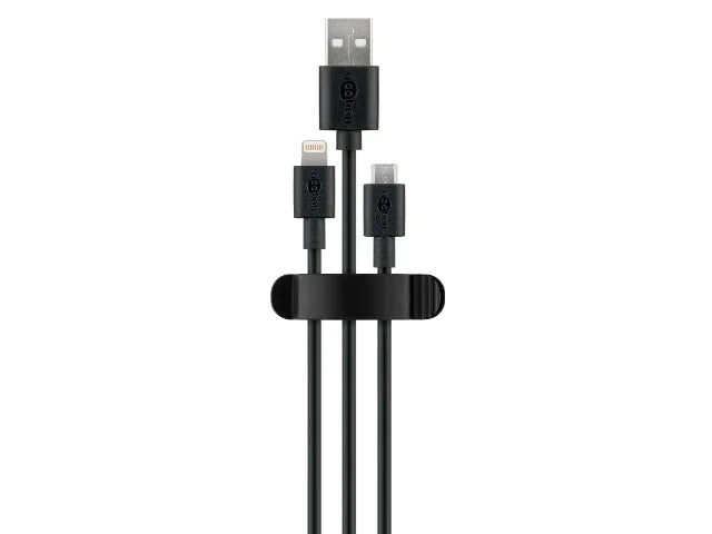 Goobay Cable Management Clip 3 Slots SET 3-pcs, black - LX2001 - Homewares, Outdoor, Phone Accessories, Cases, Speakers, Headphones + More -