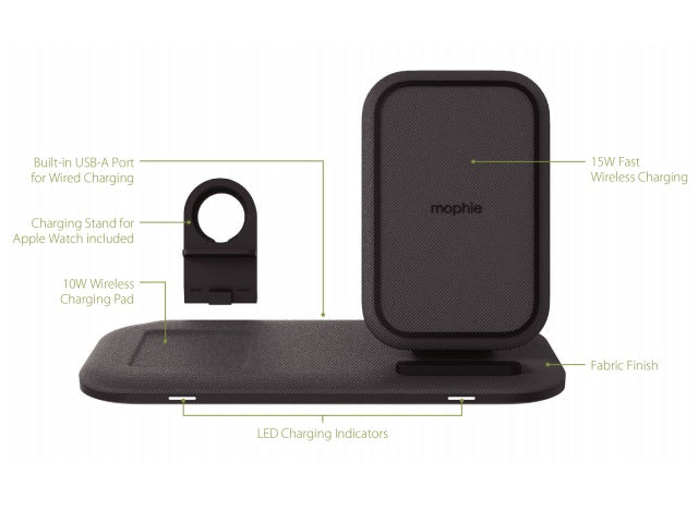 Mophie Universal Wireless Charging Stand+ Black AU (2in1 BYO)