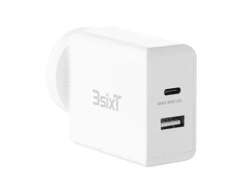 3sixT Wall Charger ANZ 45W USB-C PD + 2.4A - White - LX2001 - Homewares, Outdoor, Phone Accessories, Cases, Speakers, Headphones + More -