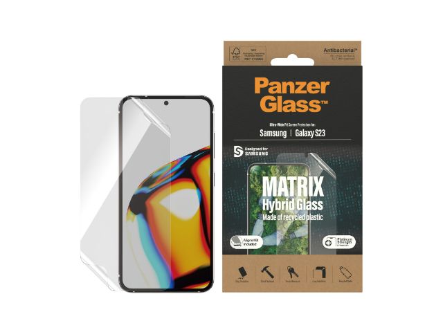 PanzerGlass Samsung S23 Matrix Hybrid Glass Screen Protector w/ EasyAligner