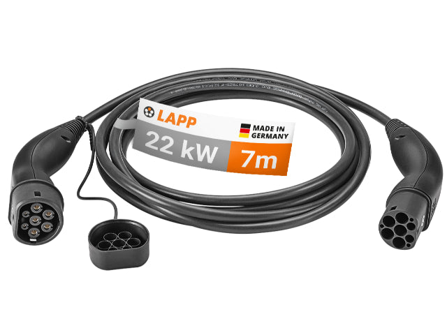 LAPP EV Charge Cable Charger Type 2 (22kW-3P-32A) 7m - Black