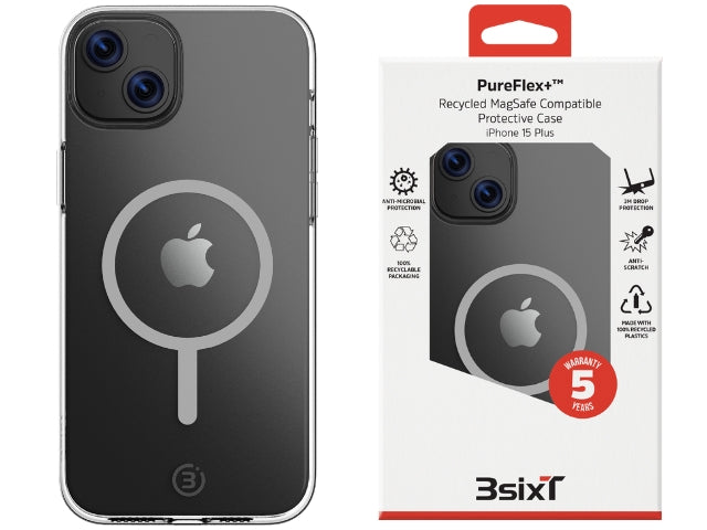 3sixT PureFlex+ CAse Apple IPhone 15 Plus Case - Clear