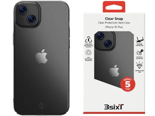 3sixT Clear Snap Case iPhone 15 Plus Case - Clear - LX2001 - Homewares, Outdoor, Phone Accessories, Cases, Speakers, Headphones + More -