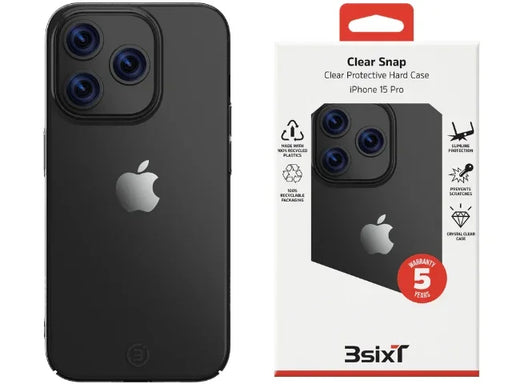 3sixT Clear Snap Case Apple IPhone 15 Pro Clear - LX2001 - Homewares, Outdoor, Phone Accessories, Cases, Speakers, Headphones + More -