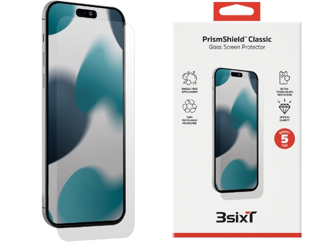 3sixT PrismShield Classic Apple iPhone 15 / 15 Pro Glass Screen Protector