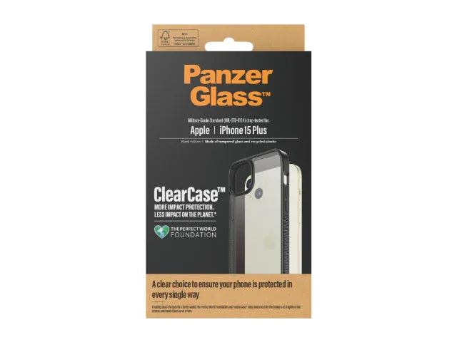 PanzerGlass Clear Case iPhone 15 Plus Black - LX2001 - Homewares, Outdoor, Phone Accessories, Cases, Speakers, Headphones + More -