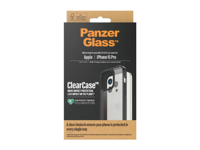 PanzerGlass Clear Case iPhone 15 Pro Black - LX2001 - Homewares, Outdoor, Phone Accessories, Cases, Speakers, Headphones + More -