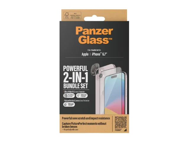 PanzerGlass Apple iPhone 15 Plus Glass Screen Camera Protector 2-in-1 Bundle - LX2001 - Homewares, Outdoor, Phone Accessories, Cases, Speakers, Headphones + More -