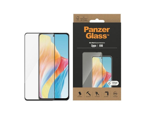 PanzerGlass UltraWide Fit Screen Protector - Oppo A98 - Black