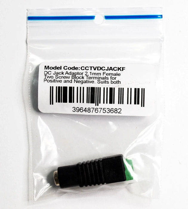 DYNAMIX DC Jack Female Adaptor. Polarity Marked on Connector. 2.1mm Female - LX2001 - Homewares, Outdoor, Phone Accessories, Cases, Speakers, Headphones + More -