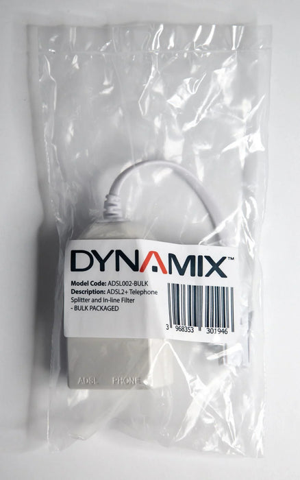 DYNAMIX ADSL2+ Telephone Splitter and In-line Filter. BULK PACKAGED - LX2001 - Homewares, Outdoor, Phone Accessories, Cases, Speakers, Headphones + More -