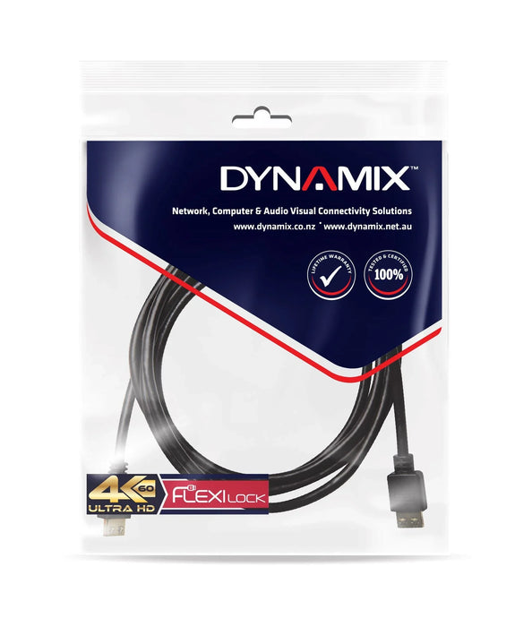 DYNAMIX 2m HDMI High Speed 18Gbps Flexi Lock Cable Ethernet Max Res 4K2K@30/60Hz - LX2001 - Homewares, Outdoor, Phone Accessories, Cases, Speakers, Headphones + More -