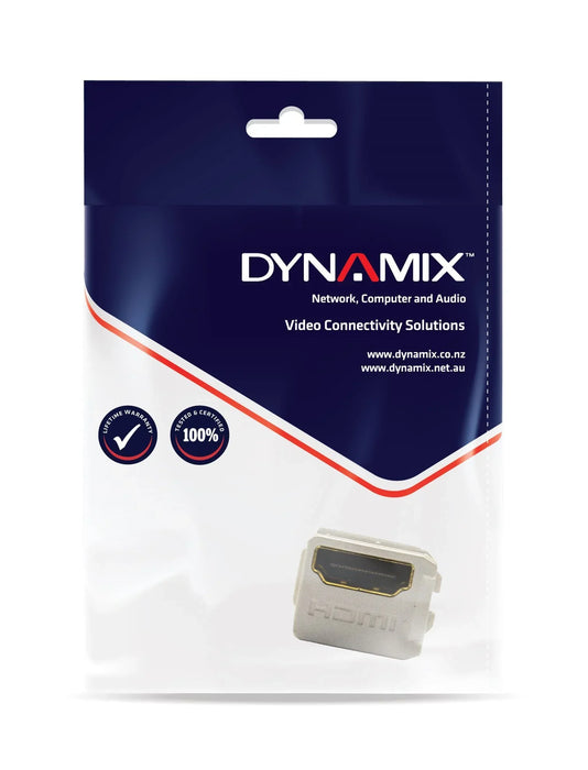 DYNAMIX HDMI 2.0 Keystone Coupler Length 19.2mm, Gold-Plated, WHITE - LX2001 - Homewares, Outdoor, Phone Accessories, Cases, Speakers, Headphones + More -
