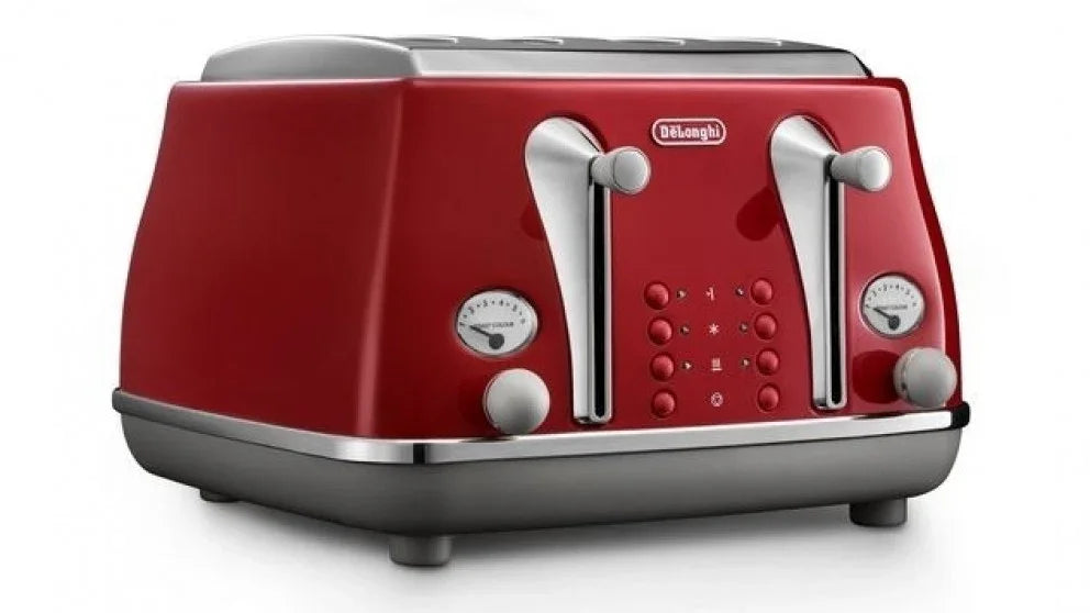 DeLonghi Icona Capitals Red 4 Slice Toaster - LX2001 - Homewares, Outdoor, Phone Accessories, Cases, Speakers, Headphones + More -