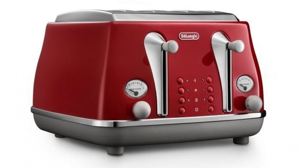 DeLonghi Icona Capitals Red 4 Slice Toaster