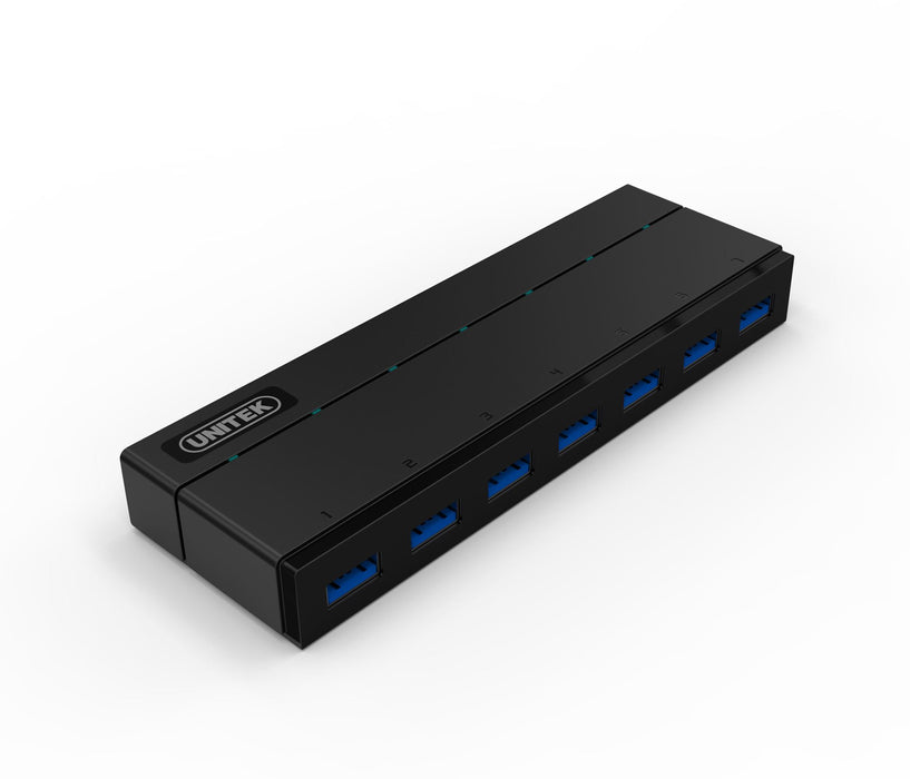 UNITEK USB 3.0 7-Port Hub with 1.5A Charging Per Port. Super Speed Data Transfer