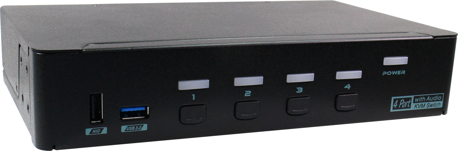 REXTRON 4 Port HDMI USB 3.0 4K UHD KVM Switch with Video Matrix Function. HDCP/E