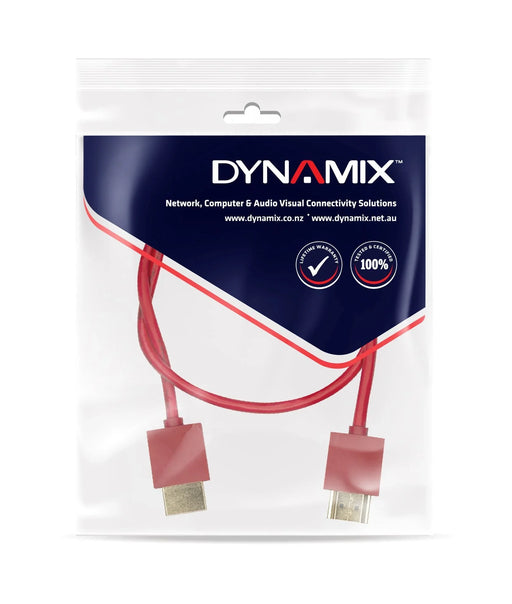 DYNAMIX 1M HDMI RED Nano High Speed With Ethernet Cable 4K2K@60Hz - LX2001 - Homewares, Outdoor, Phone Accessories, Cases, Speakers, Headphones + More -