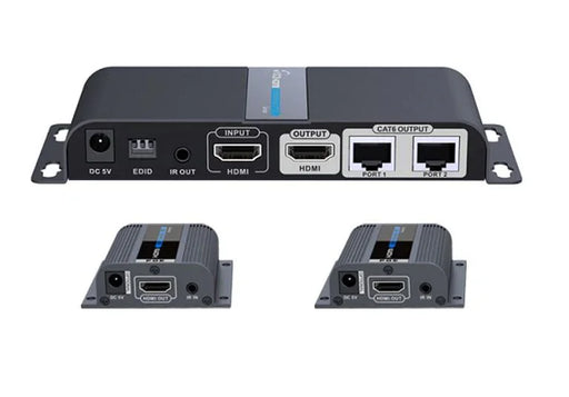 LENKENG 1-In-2-Out 1080P HDMI Extender. 1x HDMI in & 2x RJ45 out. Compatible wit - LX2001 - Homewares, Outdoor, Phone Accessories, Cases, Speakers, Headphones + More -