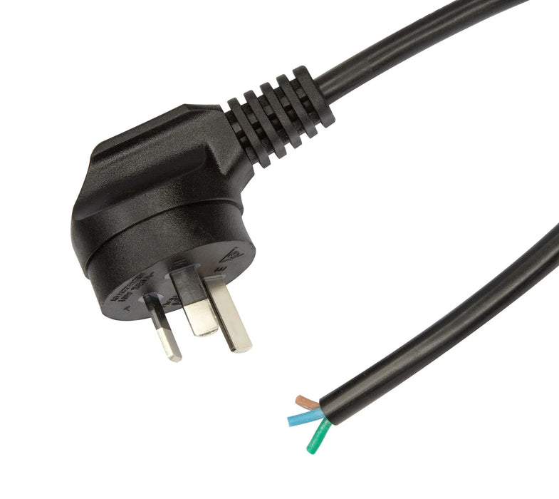 DYNAMIX 2M 3-Pin Right-Angled Plug Bare End 3 Core 1mm Cable Colour SAA Approved - LX2001 - Homewares, Outdoor, Phone Accessories, Cases, Speakers, Headphones + More -