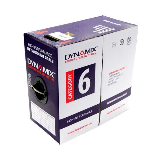 DYNAMIX 305M Cat6 Red UTP STRANDED Cable Roll 250MHz, 24 AWGx4P, PVC Jacket Supp