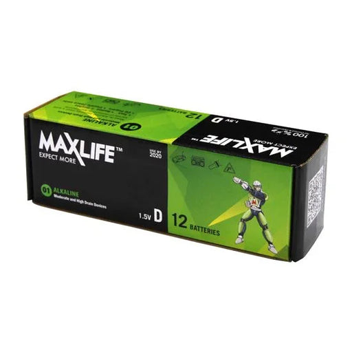 MAXLIFE D Alkaline Battery 12 Batteries Per Pack - LX2001 - Homewares, Outdoor, Phone Accessories, Cases, Speakers, Headphones + More -
