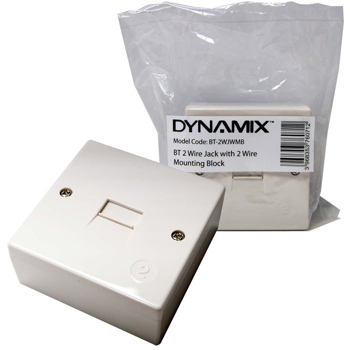 DYNAMIX BT 2 Wire Jack Telepermited with Mounting Block