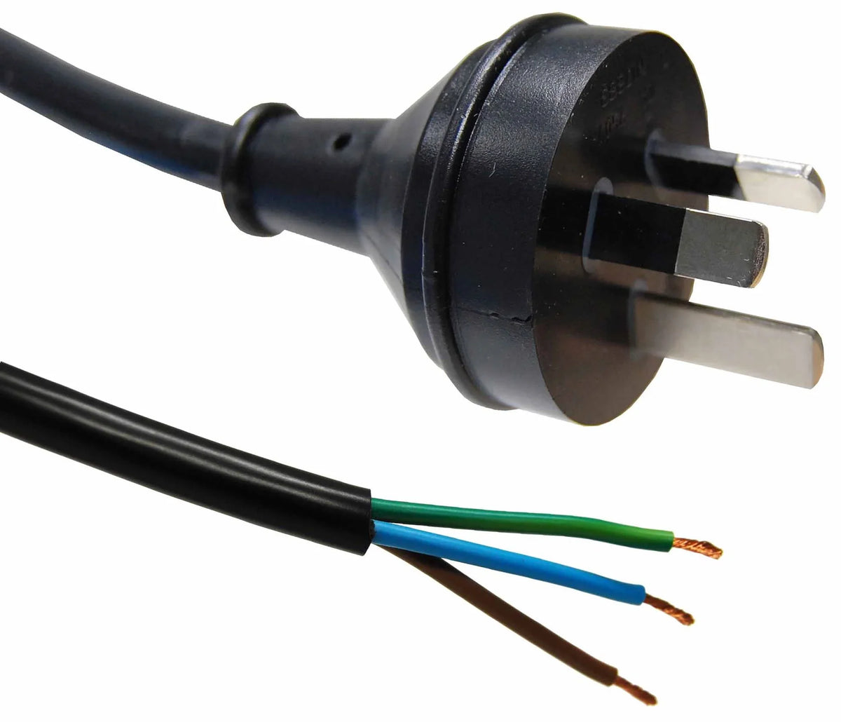 DYNAMIX 3M 3-Pin Plug to Bare End 3 Core 1.5mm Cable Black Colour SAA ...