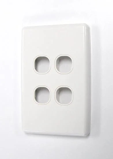 AMDEX Switch Plate ONLY. 4 Gang WPC Series Wall Face Full Cover Plate. (Accepts - LX2001 - Homewares, Outdoor, Phone Accessories, Cases, Speakers, Headphones + More -