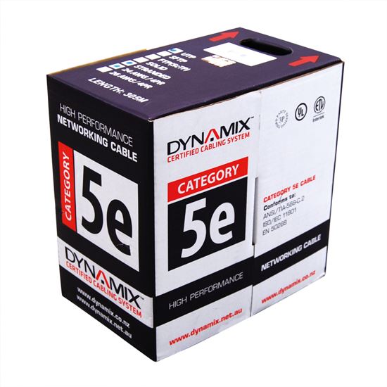 DYNAMIX 305m Cat5e Ivory UTP STRANDED Cable Roll 100MHz, 24AWGx4P, PVC Jacket Su