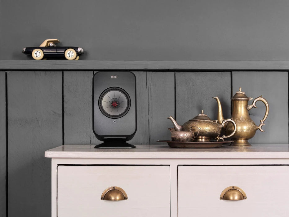 KEF LSX Desk Pad Black Aluminium Construction 10 Degree Upwards Tilt Colour - Bl - LX2001 - Homewares, Outdoor, Phone Accessories, Cases, Speakers, Headphones + More -