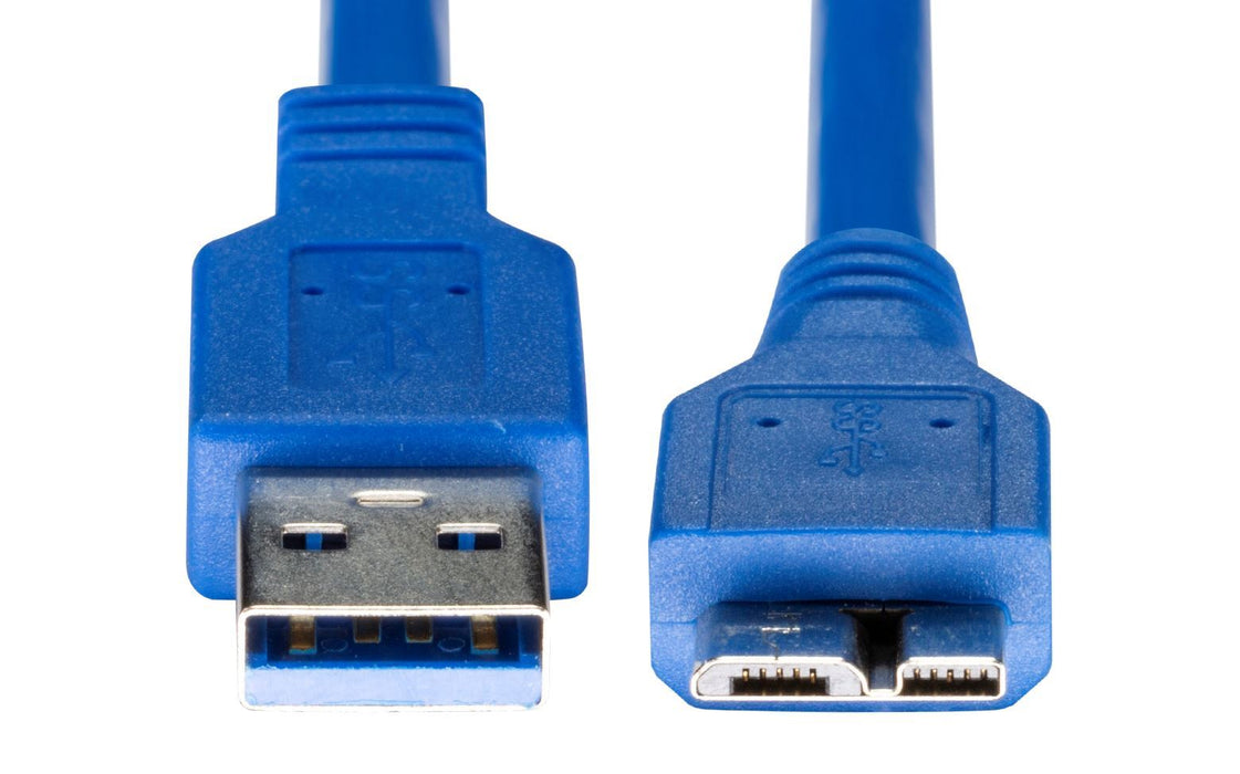 DYNAMIX 2m USB 3.0 Micro-B Male to USB-A Male Connector. Colour Blue