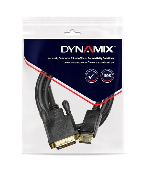 DYNAMIX 1.5m DisplayPort Source to DVI-D Monitor Male Cable Max Resolution 1080p - LX2001 - Homewares, Outdoor, Phone Accessories, Cases, Speakers, Headphones + More -