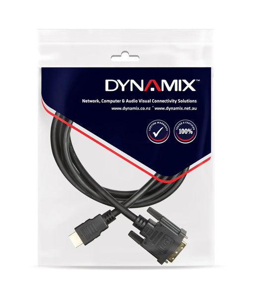 DYNAMIX 2m HDMI Male to DVI-D Male (18+1) Cable. Single Link Max Res: 1080P@60Hz - LX2001 - Homewares, Outdoor, Phone Accessories, Cases, Speakers, Headphones + More -