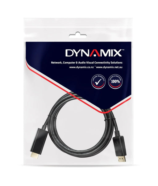 DYNAMIX 2m DisplayPort 1.2 to HDMI 1.4 Monitor cable. Max Max Res: 4K@30Hz - LX2001 - Homewares, Outdoor, Phone Accessories, Cases, Speakers, Headphones + More -
